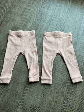 Bundle for twins Zara Pale Pink Ribbed Baby Leggings - Set of 2